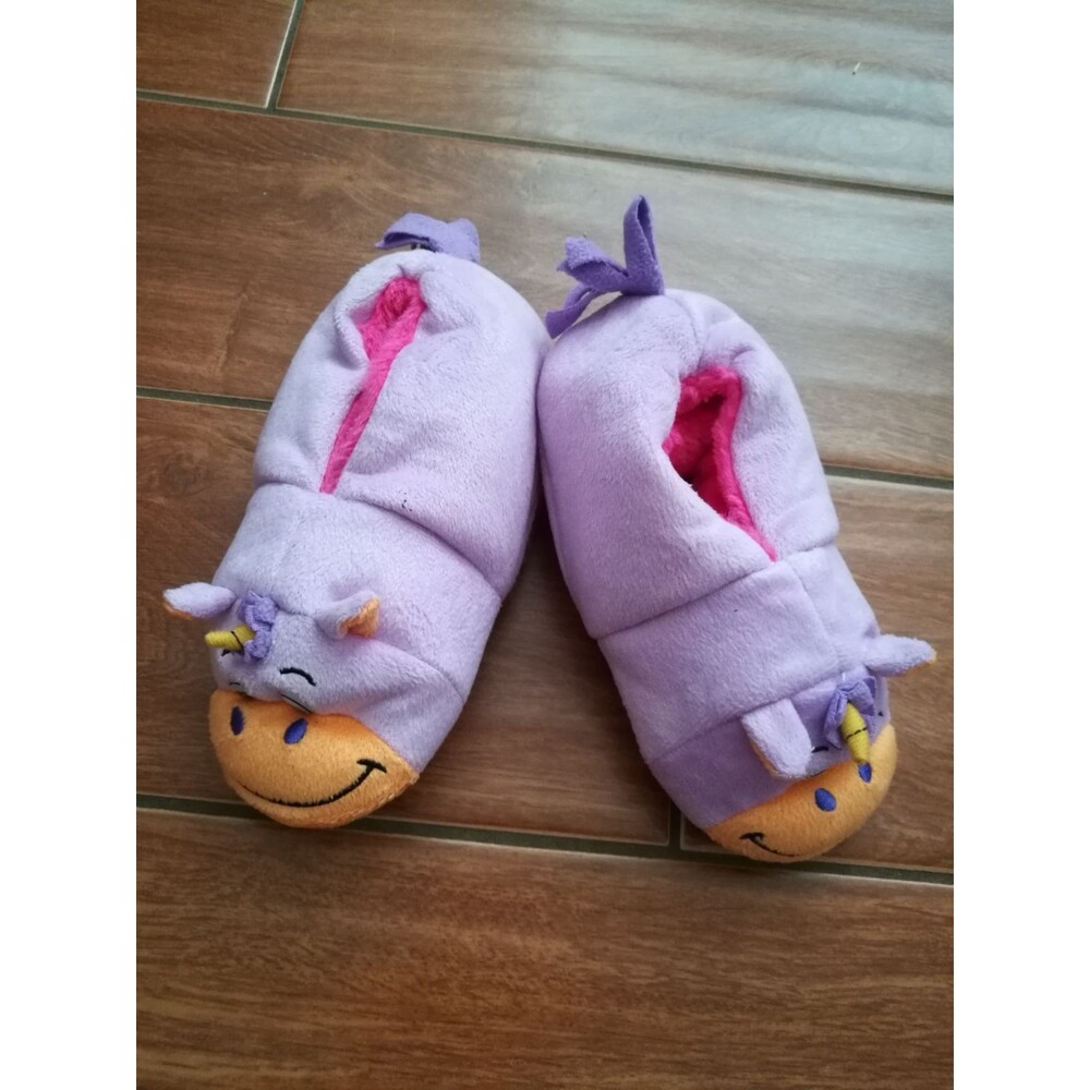 New Girls' Flipazoo Pink Dragon Unicorn Slippers sz 10/11